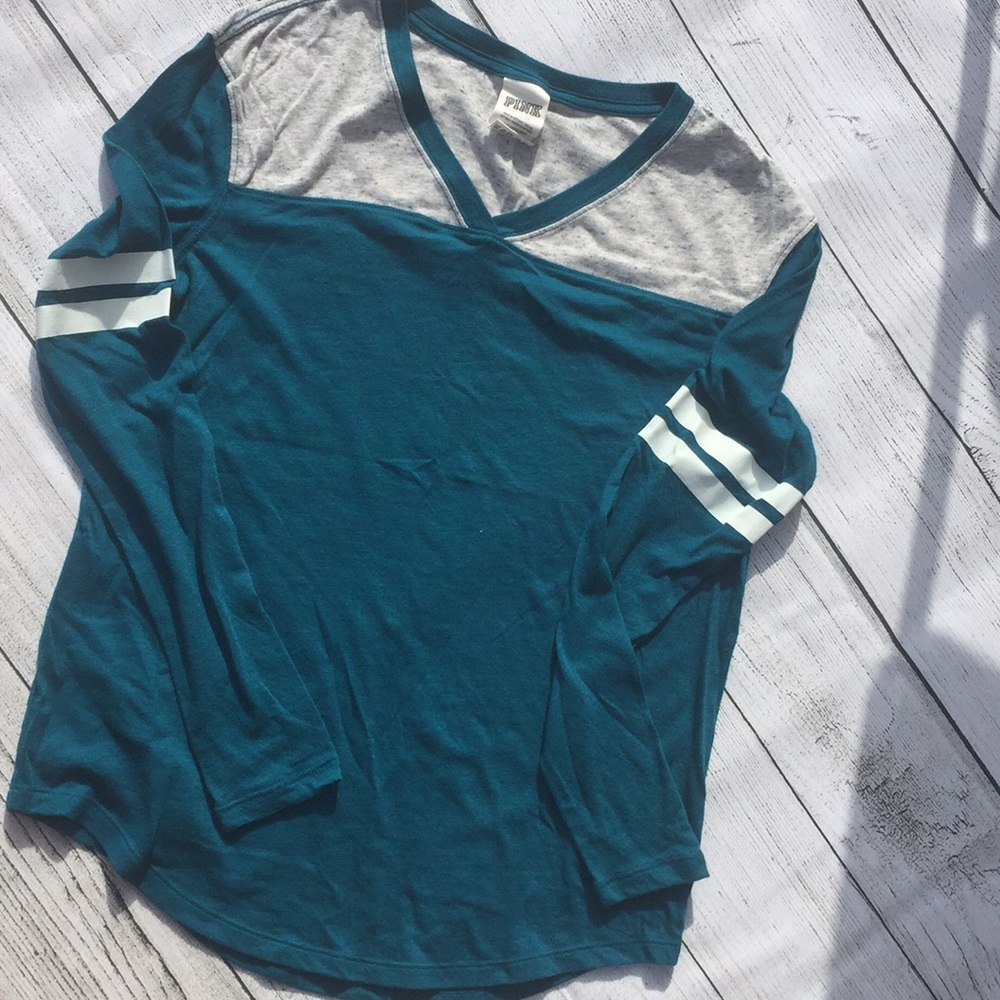 Teal PINK Victoria's Secret long sleeve shirt